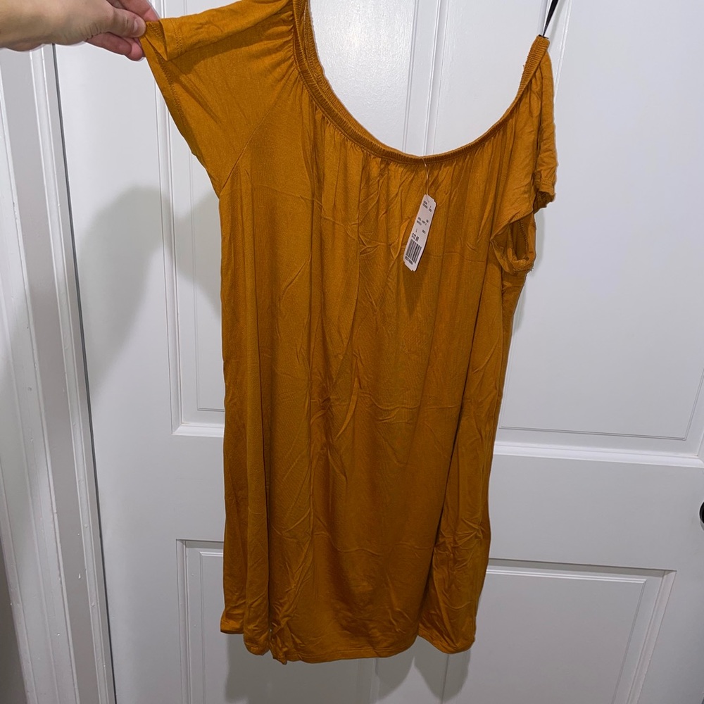 Forever 21- cotton rust orange off the shoulder dress
